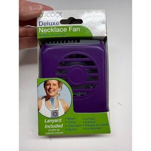 O2COOL Deluxe Necklace Fan Portable Personal Lanyard Fan Purple FN02001